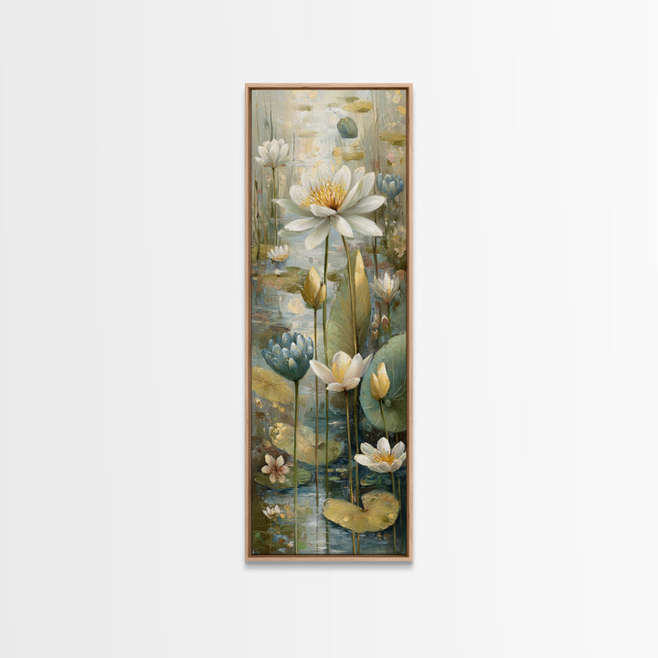 Frog Prince on a Lily Pad Canvas Print, Whimsical Art, Oil Painting, Living Room Decor, Fine Art, Wonder, Dark Academia Decor, WHI-1x3-44