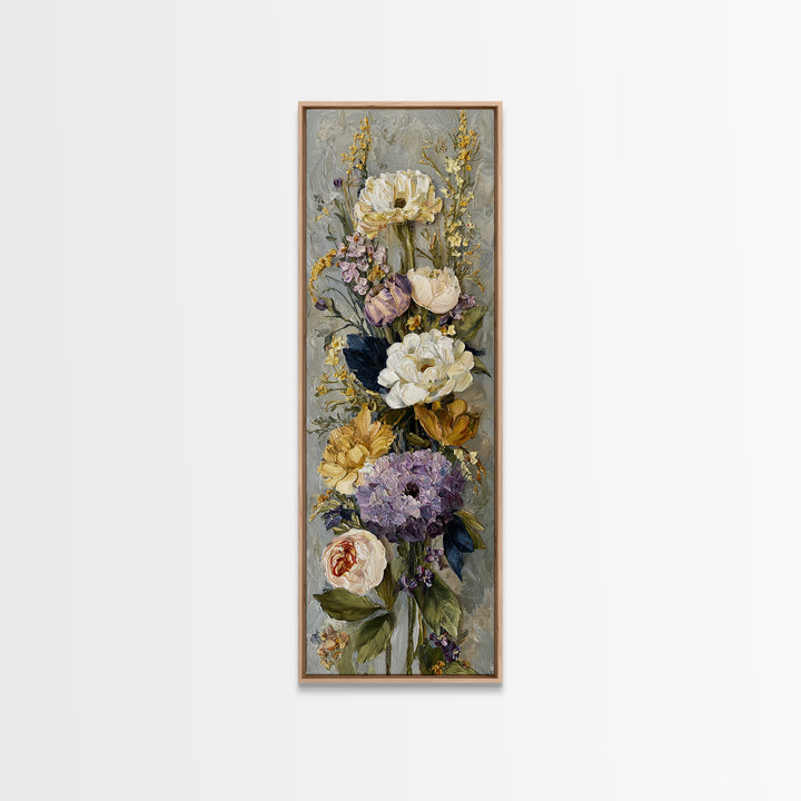 Magical Umbrella Raining Flowers Framed Canvas Print, Whimsical Art, Living Room Decor, Watercolor Art, Wonder, WHI-1x3-8