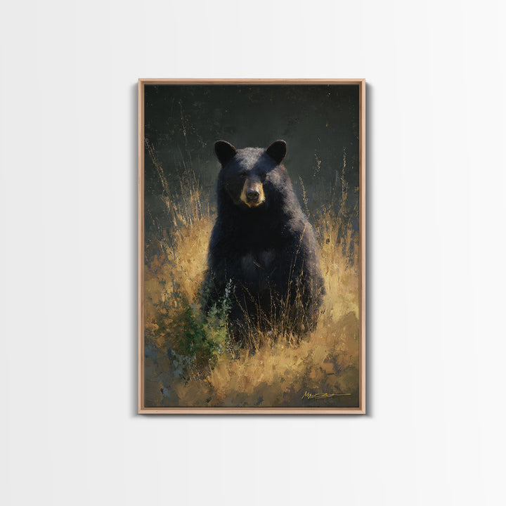 Bear Painting Stars Onto the Night Sky Canvas Print, Whimsical Art, Nursery, Living Room Decor, Wonder, Watercolor Art, WHI-2x3-65