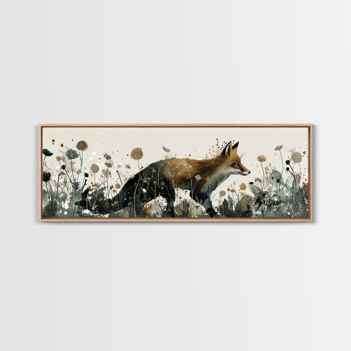 Fox Wearing a Tiny Crown Framed Canvas Print, Whimsical Art, Boho Decor, Living Room Decor, Fine Art, Wonder, Digital Art, WHI-3x1-89