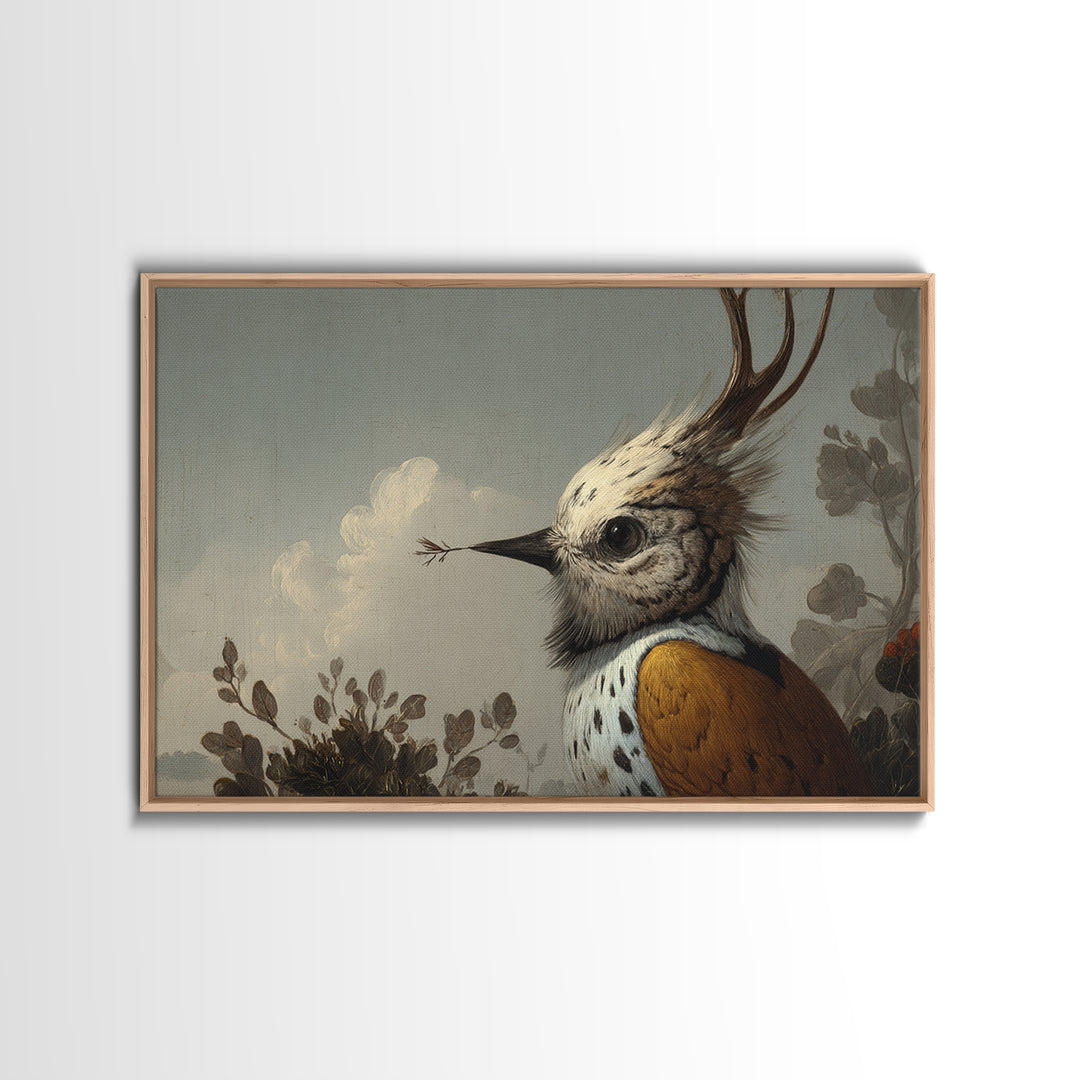 Bird Delivering a Tiny Love Letter Canvas Print, Whimsical Art, Digital Art, Living Room Decor, Fine Art, Wonder, Nursery, WHI-3x2-75