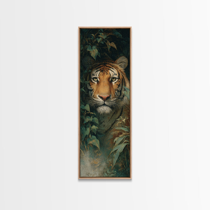 Tiger Portrait with Jungle Shadows Canvas Print, Wildlife Art, Room Decor, Living Room Decor, Fine Art, Wild, Large Wall Art, WIL-1x3-17