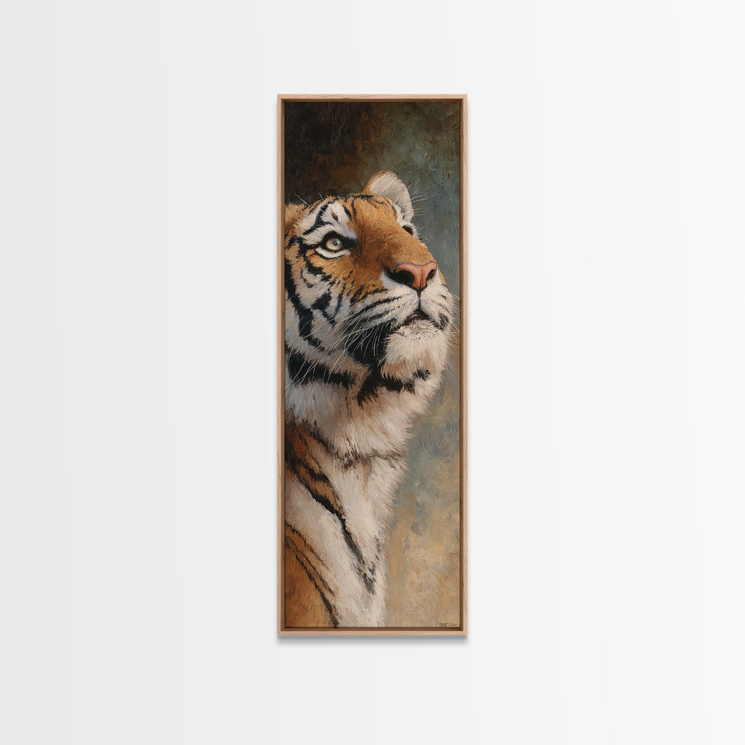 Tiger Portrait with Jungle Shadows Canvas Print, Wildlife Art, Bedroom Wall Art, Living Room Decor, Wild, Gallery Decor, WIL-1x3-41