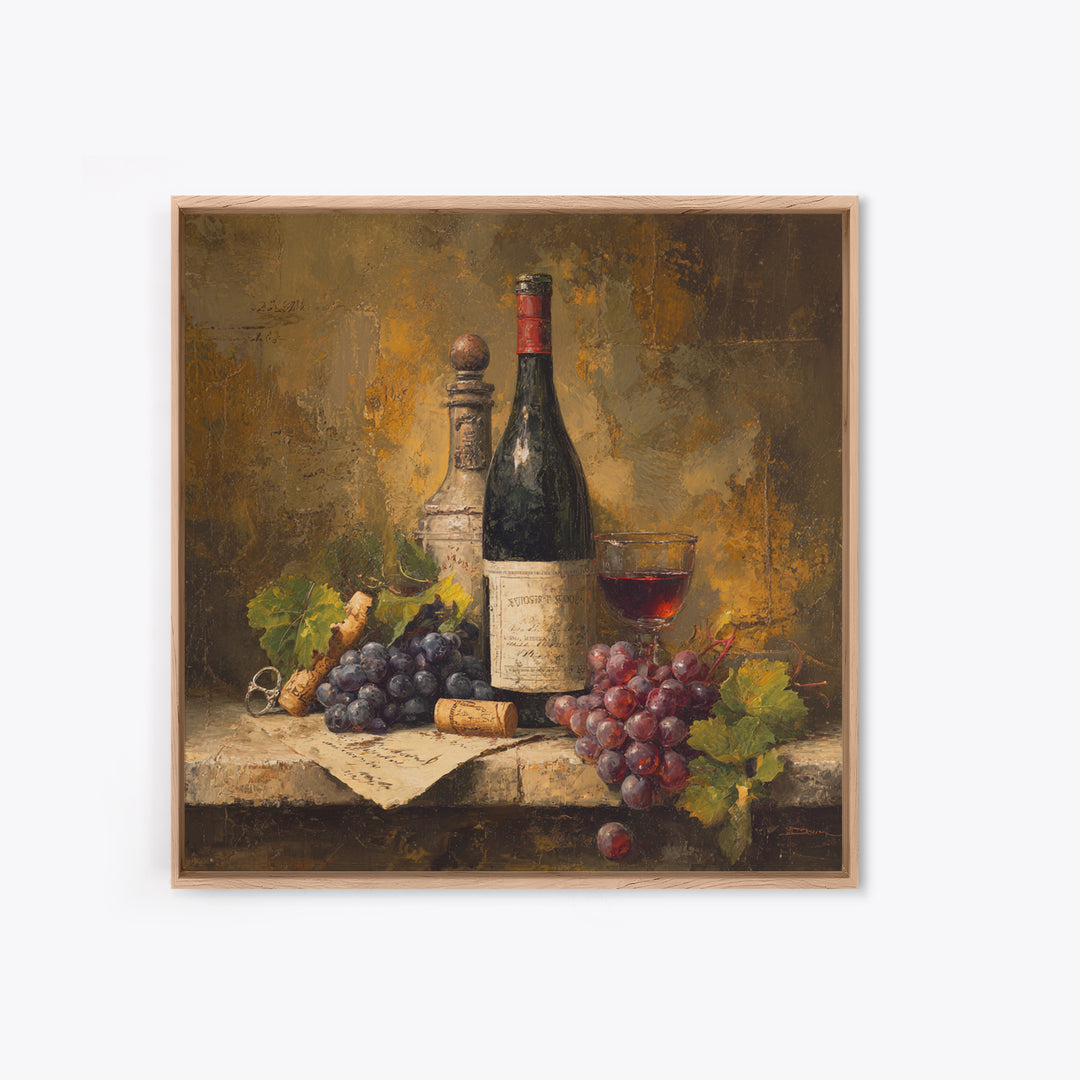 Old Cellar Key and Wine Label Shapes Framed Canvas Print, Winery Art, Wall Decor, Winery Decor, Fine Art, Vineyard, Kitchen Art, WIN-1x1-12