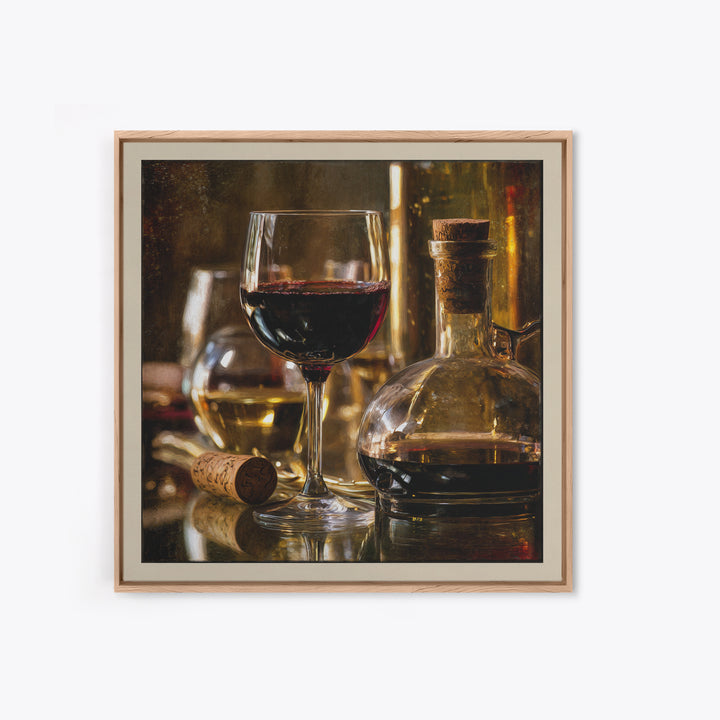 Black and Gold Wine Bottle Silhouette Framed Canvas Print, Winery Art, Room Decor, Winery Decor, Fine Art, Vineyard, WIN-1x1-40