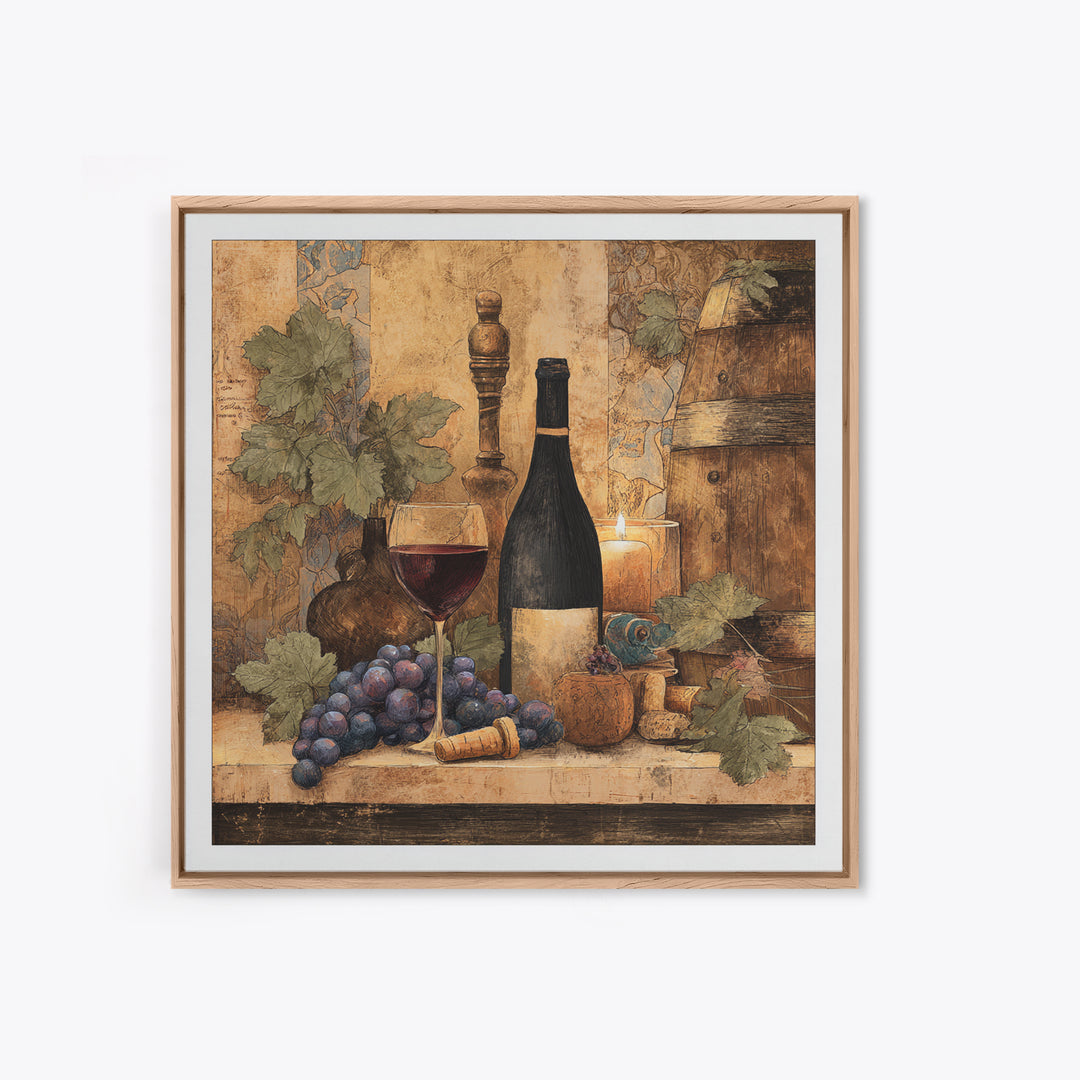 Corkscrew and Corks on Rustic Wood Framed Canvas Print, Winery Art, Wall Art Print, Winery Decor, Fine Art, Vineyard, WIN-1x1-52
