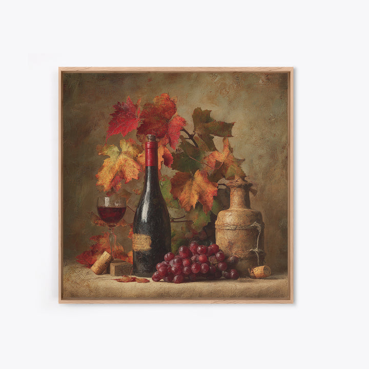Vine Leaves Turning Autumn Red and Gold Canvas Print, Winery Art, Gallery Decor, Winery Decor, Fine Art, Vineyard, Wall Art, WIN-1x1-59