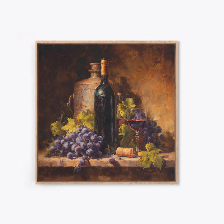 Tuscan Vineyard at Golden Hour Canvas Print, Winery Art, Statement Artwork, Winery Decor, Fine Art, Vineyard, Painting, WIN-1x1-75