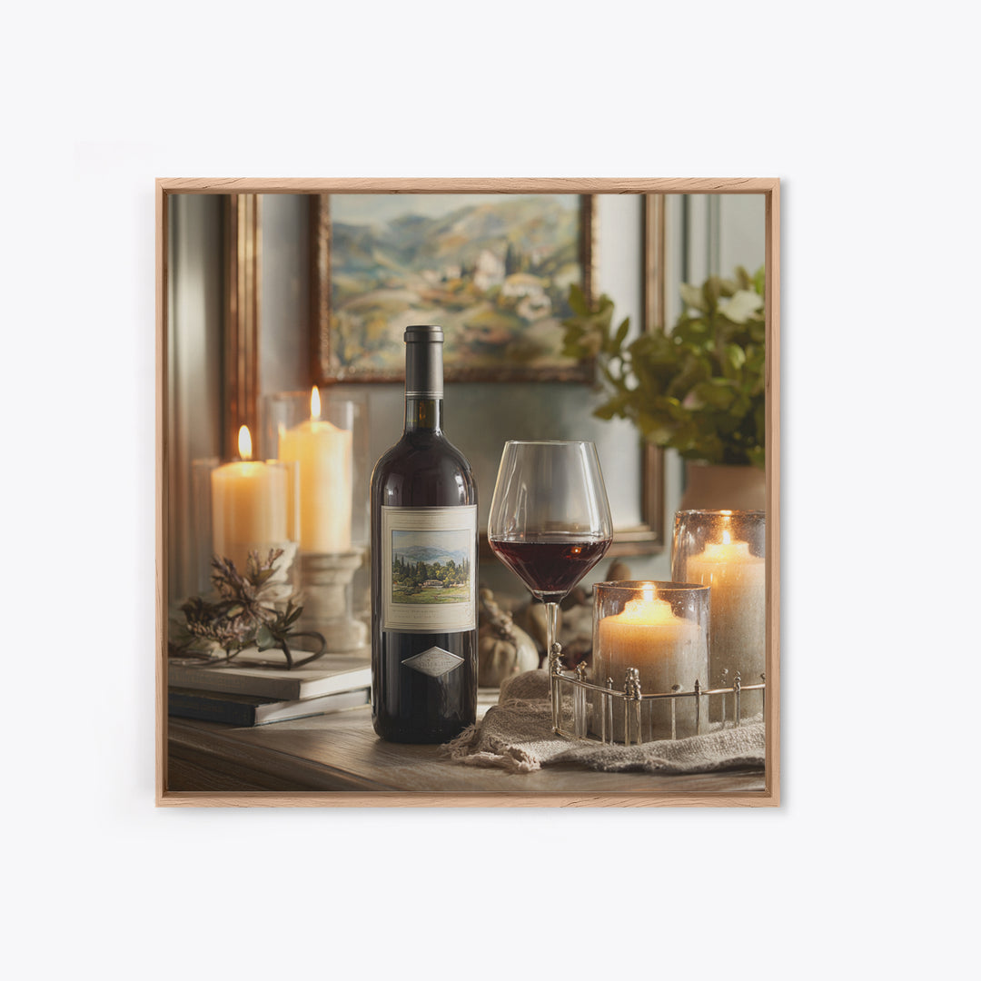 French Vineyard Hills Framed Canvas Print, Winery Art, Fine Art Print, Winery Decor, Fine Art, Vineyard, Wall Decor, Painting, WIN-1x1-80