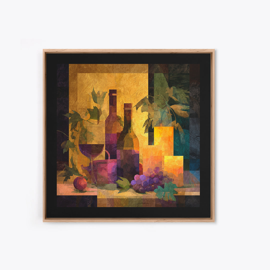 Burgundy Abstract with Gold Accents Canvas Print, Winery Art, Fine Art Print, Winery Decor, Abstract Art, Vineyard, Wall Decor, WIN-1x1-95