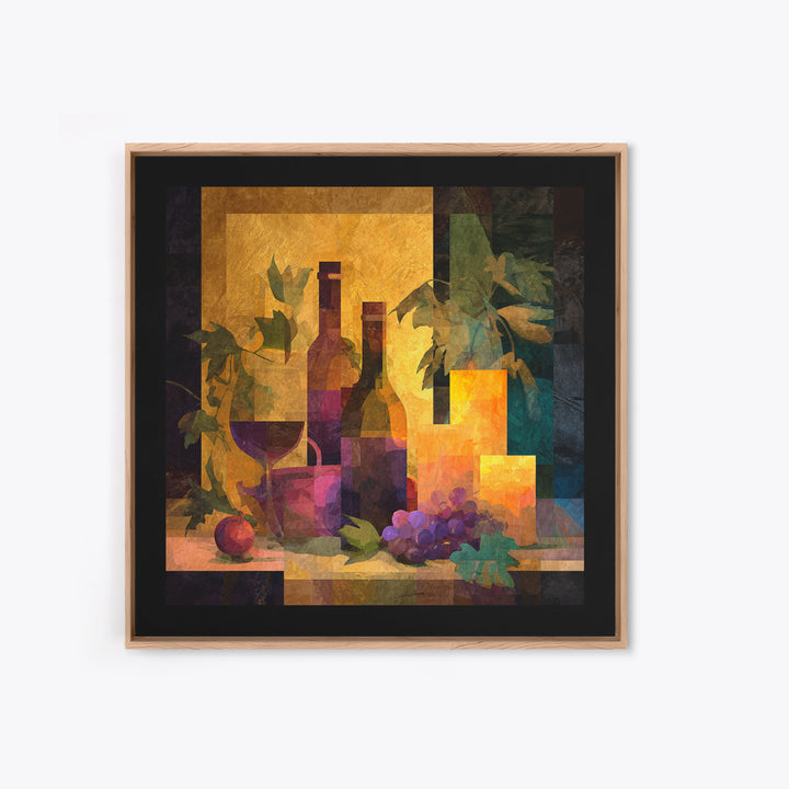 Burgundy Abstract with Gold Accents Canvas Print, Winery Art, Fine Art Print, Winery Decor, Abstract Art, Vineyard, Wall Decor, WIN-1x1-95