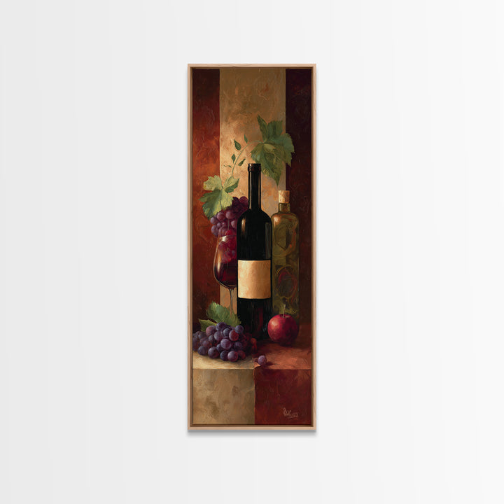 Red Wine Swirl Abstract Framed Canvas Print, Winery Art, Kitchen Wall Art, Winery Decor, Fine Art, Vineyard, Matisse Print, WIN-1x3-19