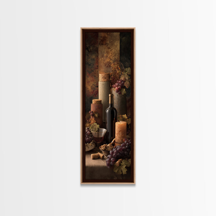 Corks Arranged as Geometric Pattern Framed Canvas Print, Winery Art, Travel Poster, Winery Decor, Abstract Art, Vineyard, WIN-1x3-30