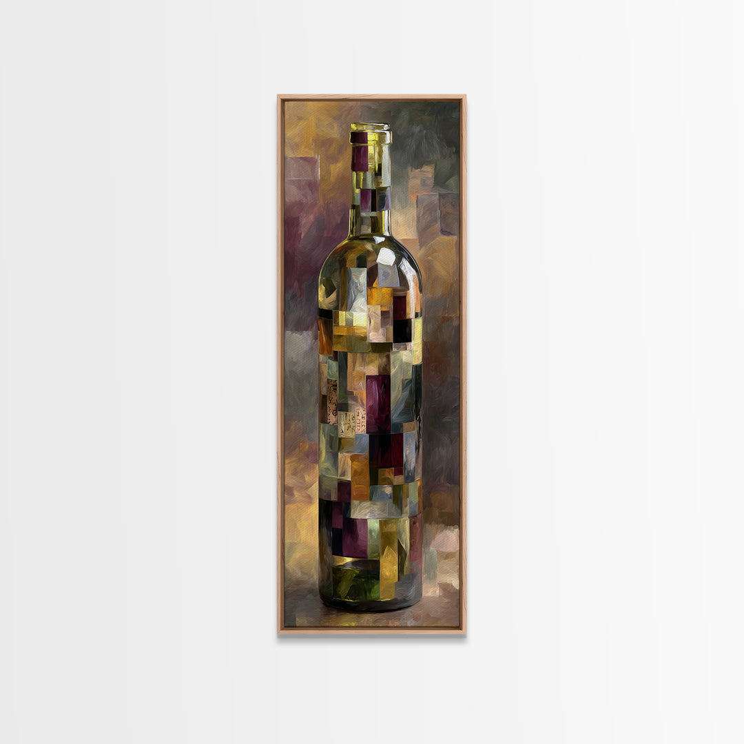 Corks Arranged as Geometric Pattern Framed Canvas Print, Winery Art, Travel Poster, Winery Decor, Abstract Art, Vineyard, WIN-1x3-54
