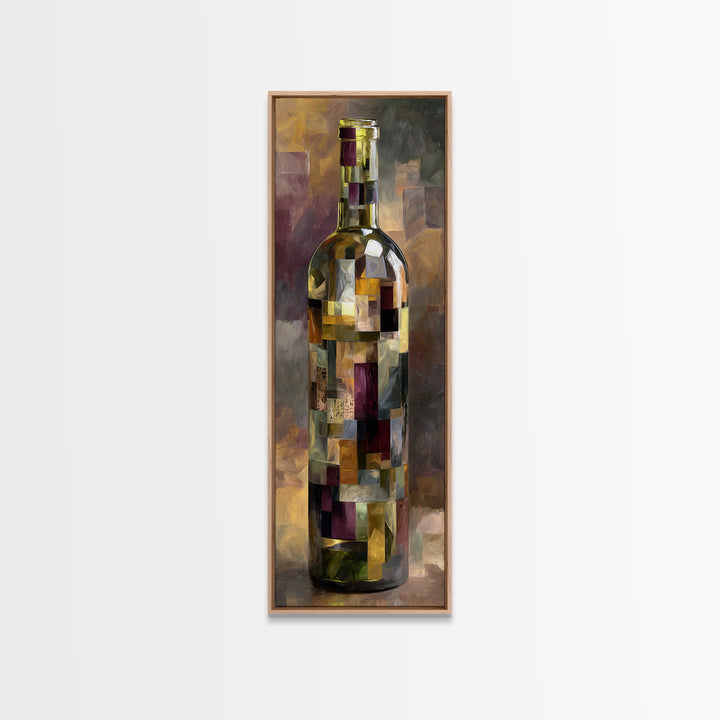 Corks Arranged as Geometric Pattern Framed Canvas Print, Winery Art, Travel Poster, Winery Decor, Abstract Art, Vineyard, WIN-1x3-54