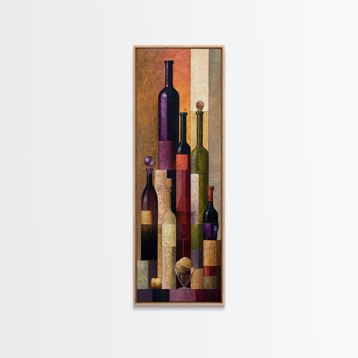 Corks Arranged as Geometric Pattern Canvas Print, Winery Art, Bar Decor, Winery Decor, Abstract Art, Vineyard, Boho Decor, WIN-1x3-6
