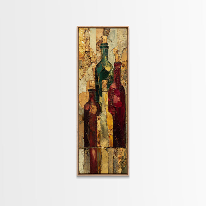 Corkscrew and Corks on Rustic Wood Framed Canvas Print, Winery Art, Wall Art Print, Winery Decor, Fine Art, Vineyard, WIN-1x3-64