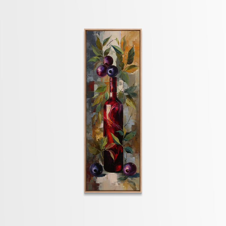 Red Wine Swirl Abstract Canvas Print, Winery Art, Cocktail Wall Art, Winery Decor, Abstract Art, Vineyard, Contemporary Art, WIN-1x3-67