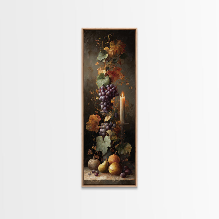 Vine Leaves Turning Autumn Red and Gold Framed Canvas Print, Winery Art, Gallery Decor, Winery Decor, Fine Art, Vineyard, WIN-1x3-71