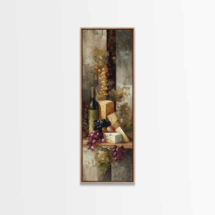 Charcuterie Board with Grapes and Cheese Canvas Print, Winery Art, Kitchen Wall Art, Winery Decor, Fine Art, Vineyard, WIN-1x3-73