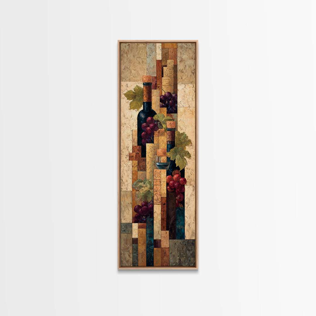 Corks Arranged as Geometric Pattern Canvas Print, Winery Art, Statement Artwork, Winery Decor, Abstract Art, Vineyard, WIN-1x3-78