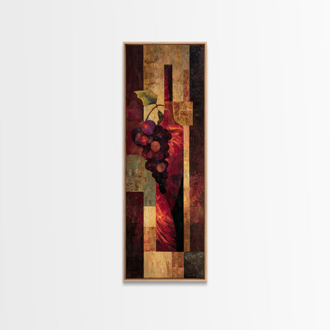 Red Wine Swirl Abstract Framed Canvas Print, Winery Art, Boho Decor, Winery Decor, Fine Art, Vineyard, Art Print, WIN-1x3-91