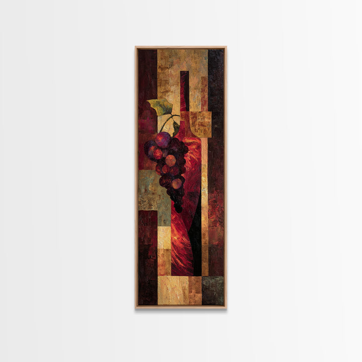 Red Wine Swirl Abstract Framed Canvas Print, Winery Art, Boho Decor, Winery Decor, Fine Art, Vineyard, Art Print, WIN-1x3-91