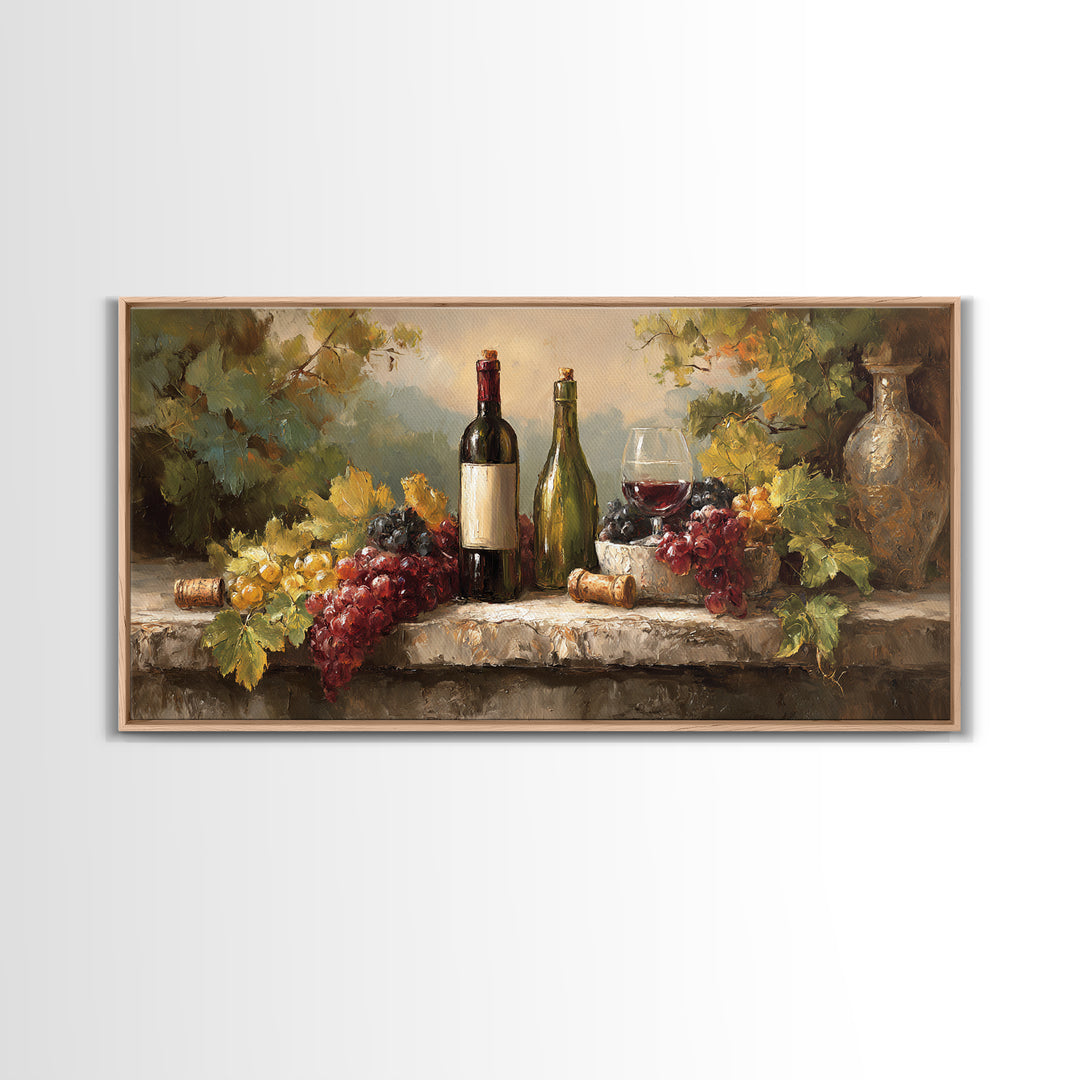 Italian Villa Vineyard Landscape Framed Canvas Print, Winery Art, Fine Art Print, Winery Decor, Fine Art, Vineyard, Wall Decor, WIN-2x1-16