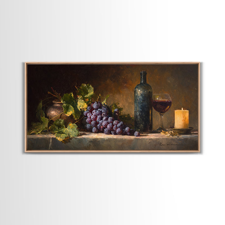 Single Grape Cluster Botanical Study Canvas Print, Winery Art, Print, Winery Decor, Fine Art, Vineyard, Wall Art Print, WIN-2x1-17