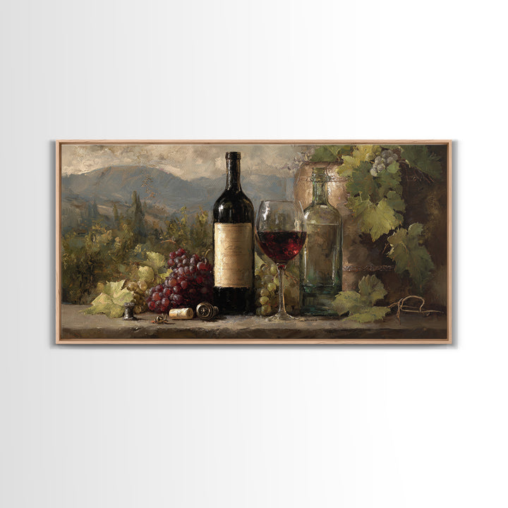 Old Cellar Key and Wine Label Shapes Canvas Print, Winery Art, Wall Art, Winery Decor, Abstract Art, Vineyard, Kitchen Wall Art, WIN-2x1-32