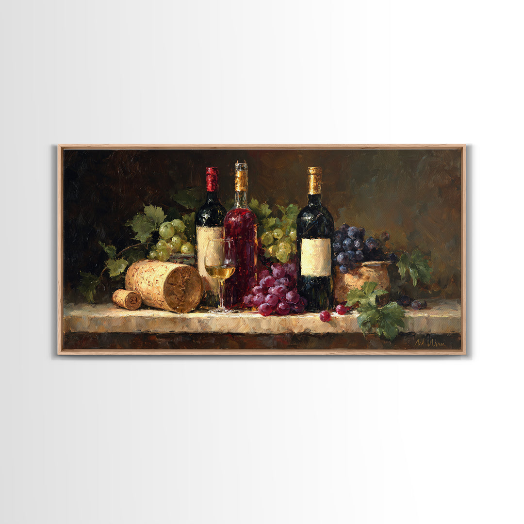 Burgundy Abstract with Gold Accents Framed Canvas Print, Winery Art, Printable Wall Art, Winery Decor, Fine Art, Vineyard, WIN-2x1-43