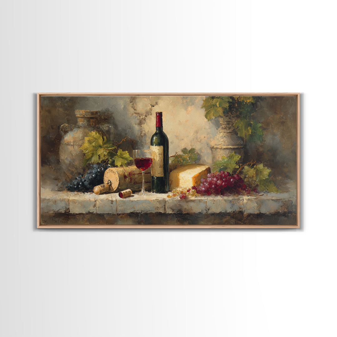 Corkscrew and Corks on Rustic Wood Canvas Print, Winery Art, Painting, Winery Decor, Fine Art, Vineyard, Living Room Decor, WIN-2x1-48