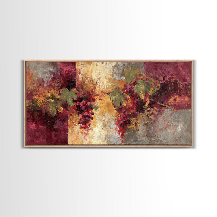 Red Wine Swirl Abstract Framed Canvas Print, Winery Art, Kitchen Art, Winery Decor, Abstract Art, Vineyard, Living Room Art, WIN-2x1-51
