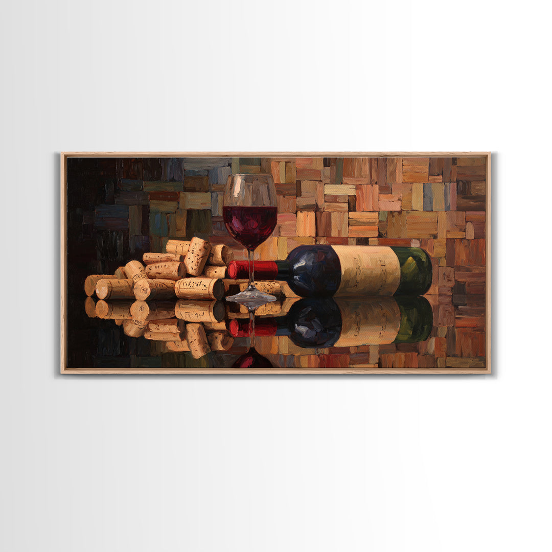 Corks Arranged as Geometric Pattern Canvas Print, Winery Art, Wall Art, Winery Decor, Abstract Art, Vineyard, Kitchen Wall Art, WIN-2x1-62