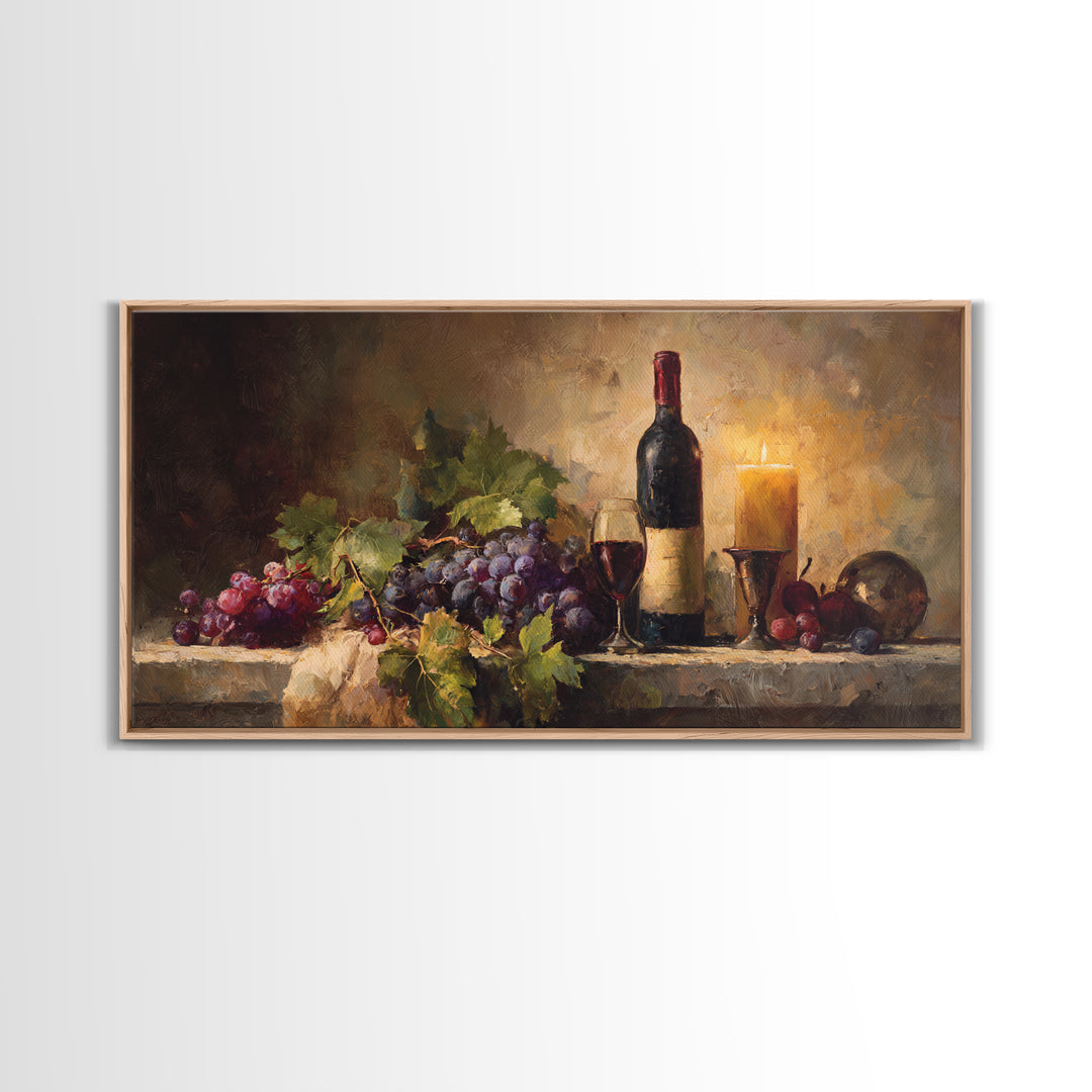 Tuscan Vineyard at Golden Hour Canvas Print, Winery Art, Landscape Art, Winery Decor, Abstract Art, Vineyard, Room Decor, WIN-2x1-71
