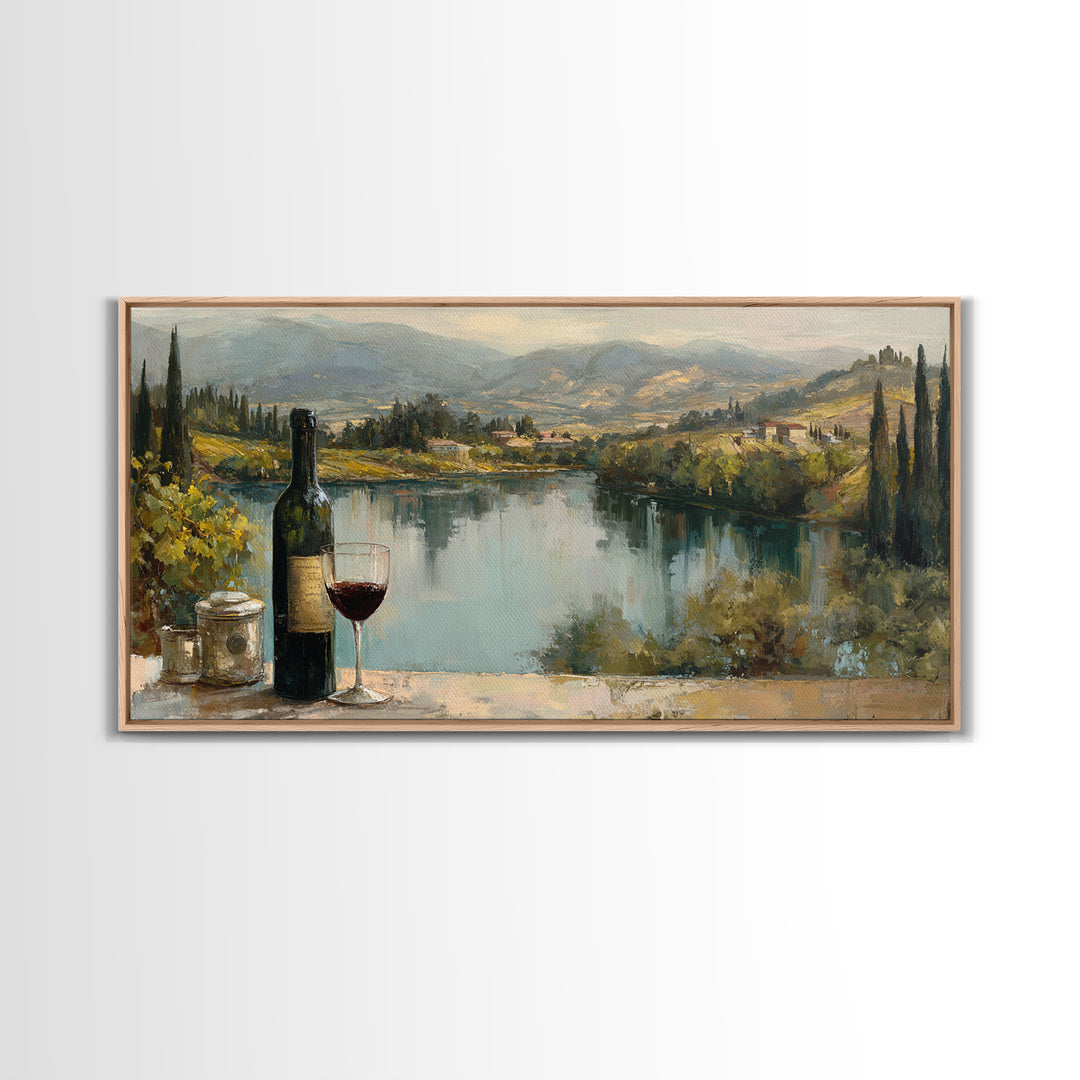 French Vineyard Hills Canvas Print, Winery Art, Living Room Decor, Winery Decor, Vineyard, Travel Poster, Cocktail Wall Art, WIN-2x1-76