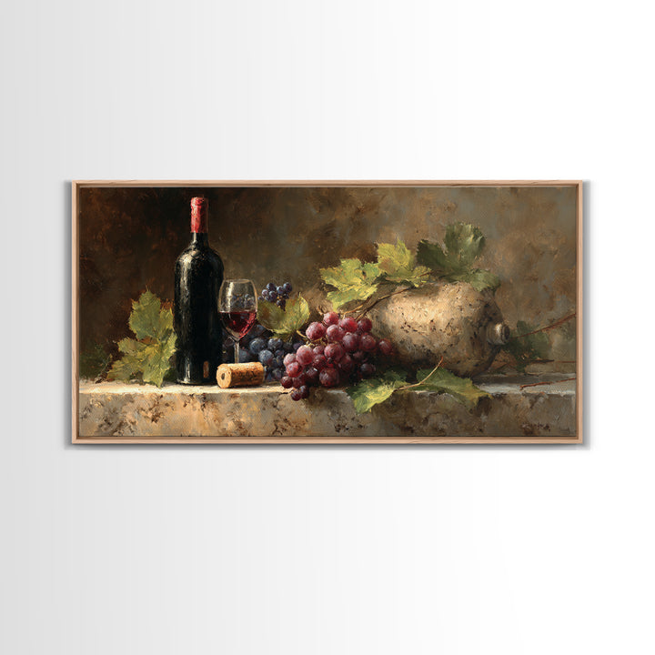 Wine Tasting Flight Rendered as Elegant Still Canvas Print, Winery Art, Painting, Winery Decor, Vineyard, Living Room Decor, WIN-2x1-78