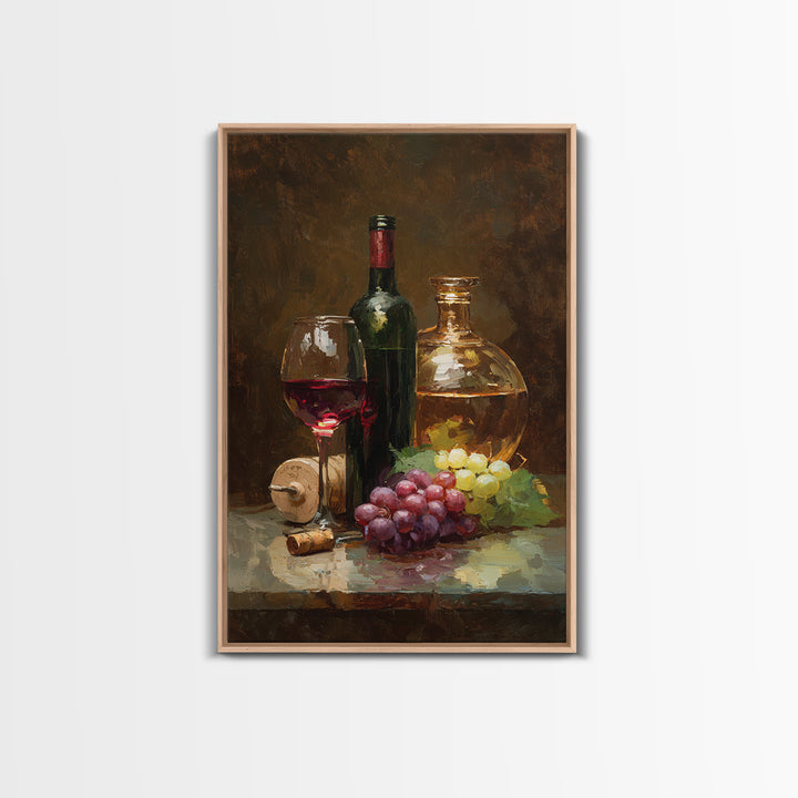 Tuscan Vineyard at Golden Hour Canvas Print, Winery Art, Oil Painting, Winery Decor, Watercolor Art, Vineyard, WIN-2x3-35