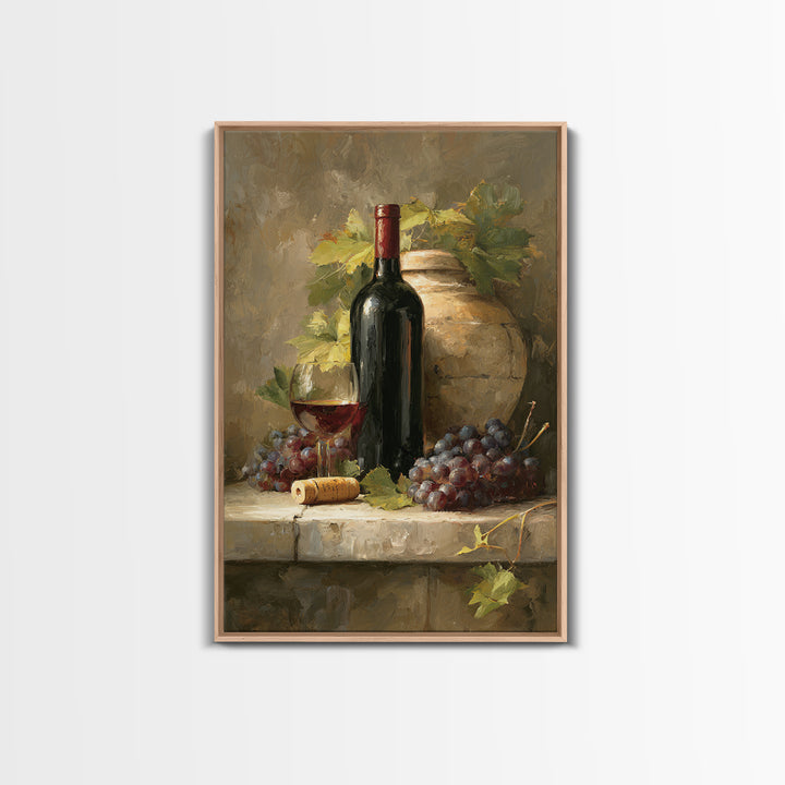 Italian Villa Vineyard Landscape Framed Canvas Print, Winery Art, Contemporary Art, Winery Decor, Fine Art, Vineyard, WIN-2x3-4