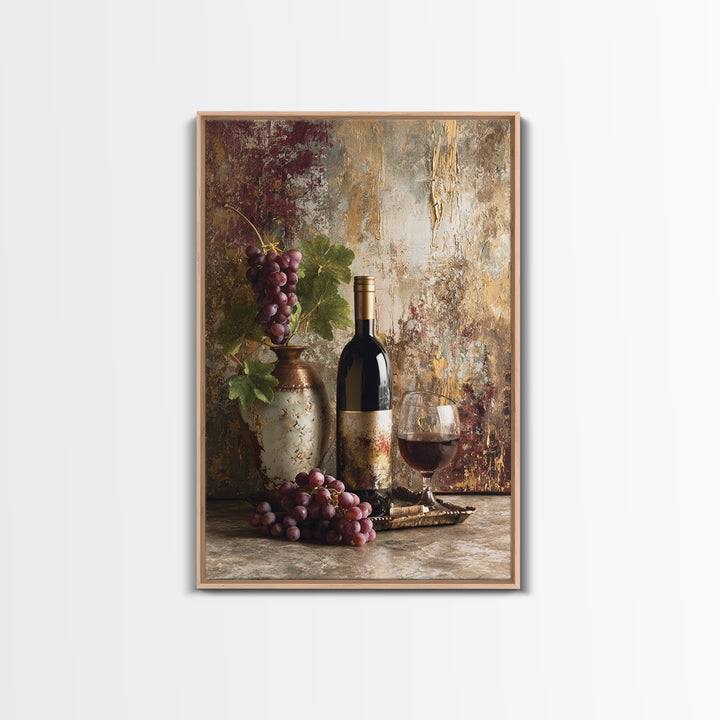 Burgundy Abstract with Gold Accents Canvas Print, Winery Art, Fine Art Print, Winery Decor, Abstract Art, Vineyard, Wall Decor, WIN-2x3-7