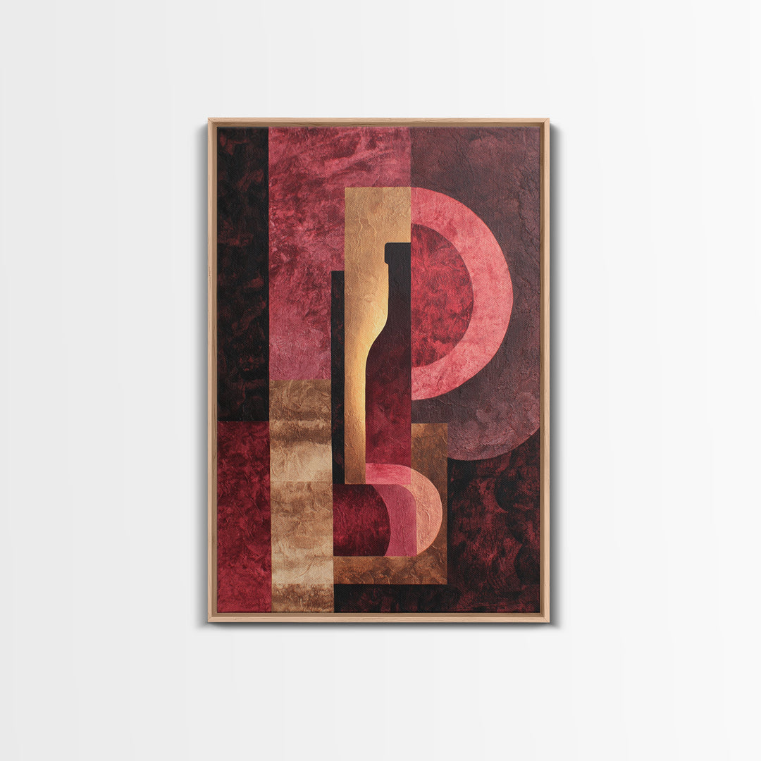 Red Wine Swirl Abstract Framed Canvas Print, Winery Art, Bar Art, Winery Decor, Fine Art, Vineyard, Textured Painting, WIN-2x3-87