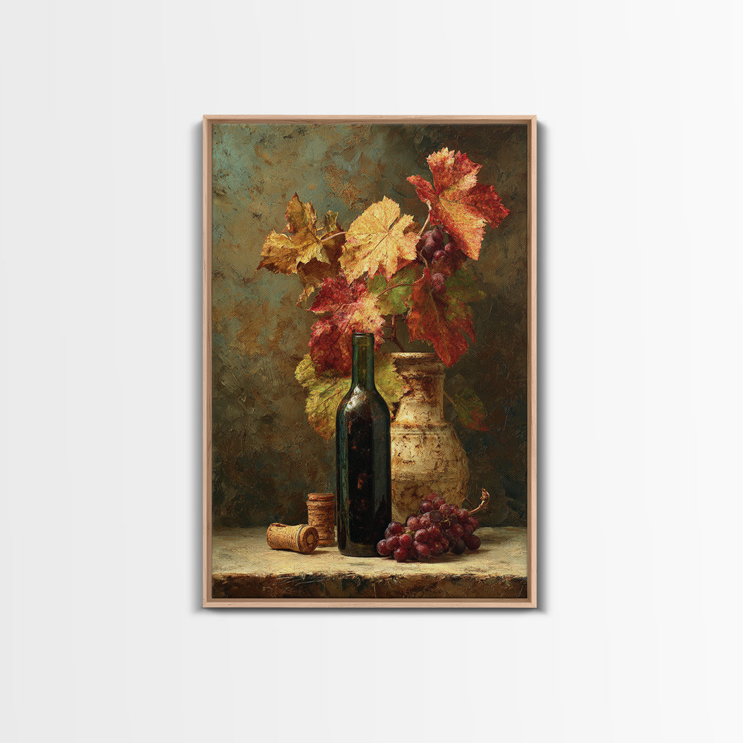 Vine Leaves Turning Autumn Red and Gold Canvas Print, Winery Art, Living Room Art, Winery Decor, Fine Art, Vineyard, WIN-2x3-91