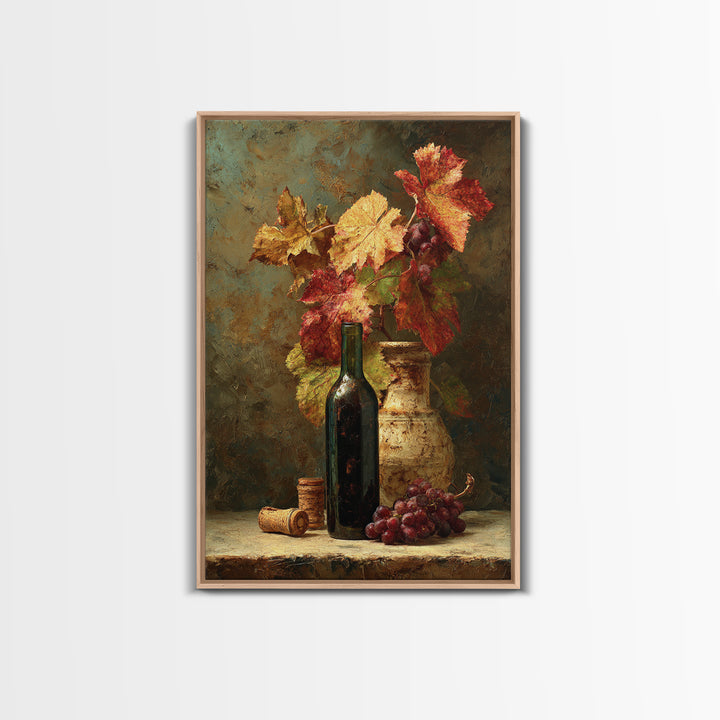Vine Leaves Turning Autumn Red and Gold Canvas Print, Winery Art, Living Room Art, Winery Decor, Fine Art, Vineyard, WIN-2x3-91