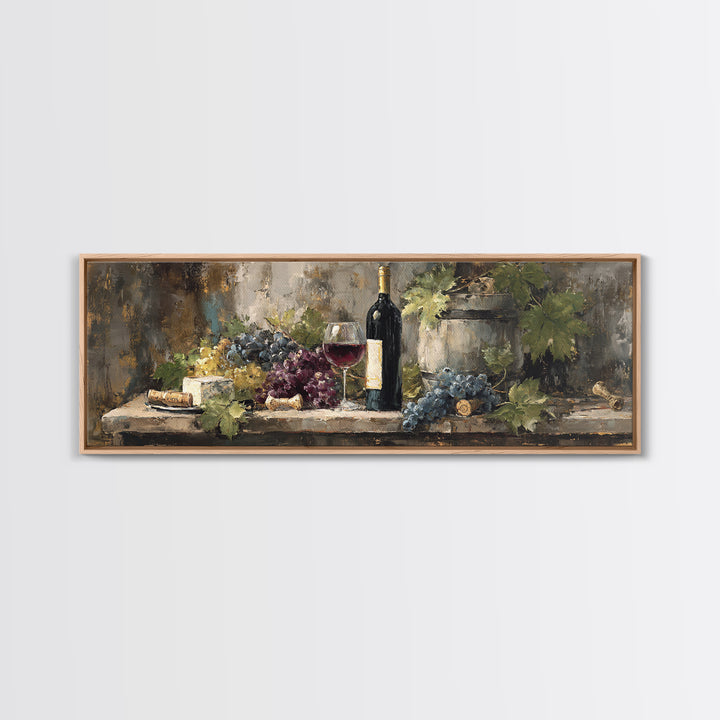 Corkscrew and Corks on Rustic Wood Canvas Print, Winery Art, Bar Art, Winery Decor, Fine Art, Vineyard, Textured Painting, WIN-3x1-20