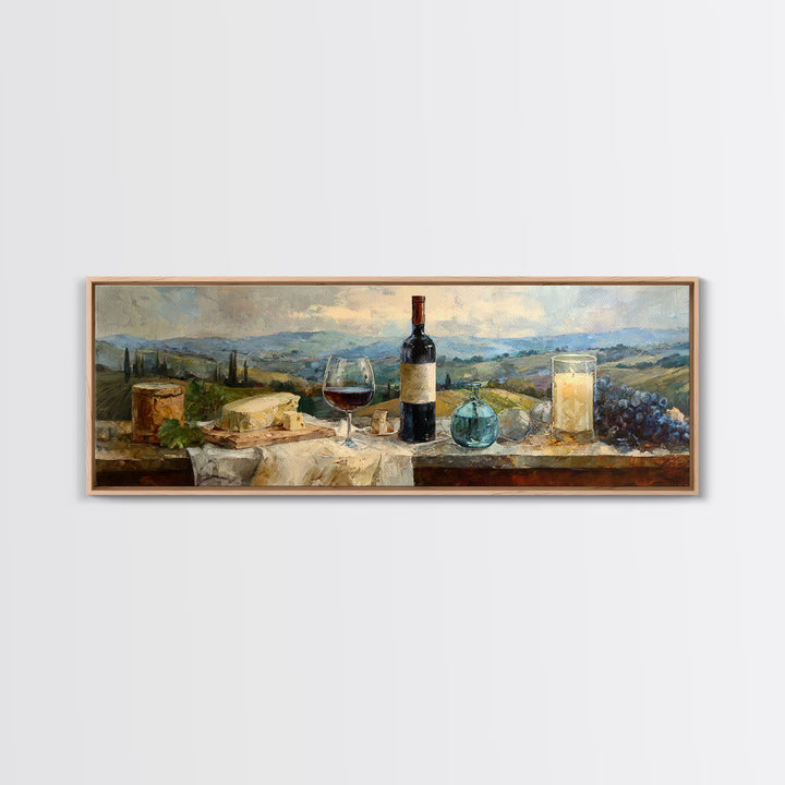 French Vineyard Hills Canvas Print, Winery Art, Living Room Art, Winery Decor, Fine Art, Vineyard, Minimalist Decor, WIN-3x1-24