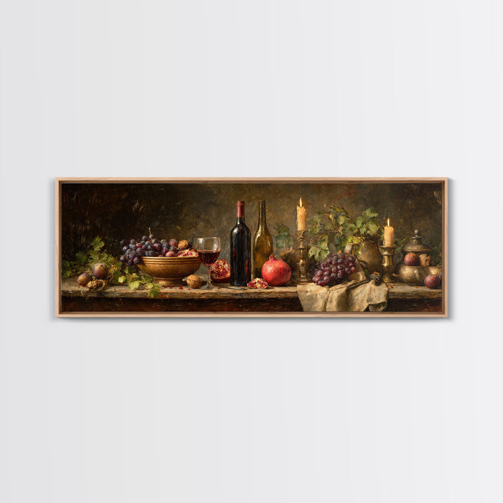 Pomegranate Figs and Red Wine Composition Canvas Print, Winery Art, Preppy Wall Art, Winery Decor, Fine Art, Vineyard, WIN-3x1-33