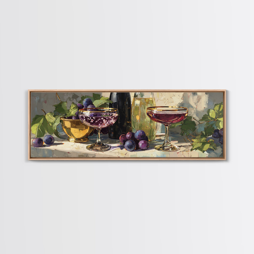 Champagne Coupe with Bubbles and Light Canvas Print, Winery Art, Minimalist Decor, Winery Decor, Fine Art, Vineyard, Artwork, WIN-3x1-35