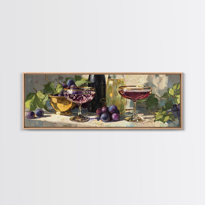Champagne Coupe with Bubbles and Light Canvas Print, Winery Art, Minimalist Decor, Winery Decor, Fine Art, Vineyard, Artwork, WIN-3x1-35