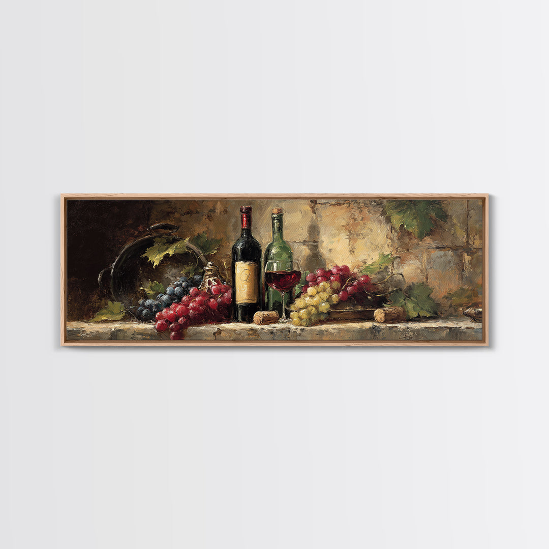 Old Cellar Key and Wine Label Shapes Canvas Print, Winery Art, Bar Decor, Winery Decor, Abstract Art, Vineyard, Boho Decor, WIN-3x1-4