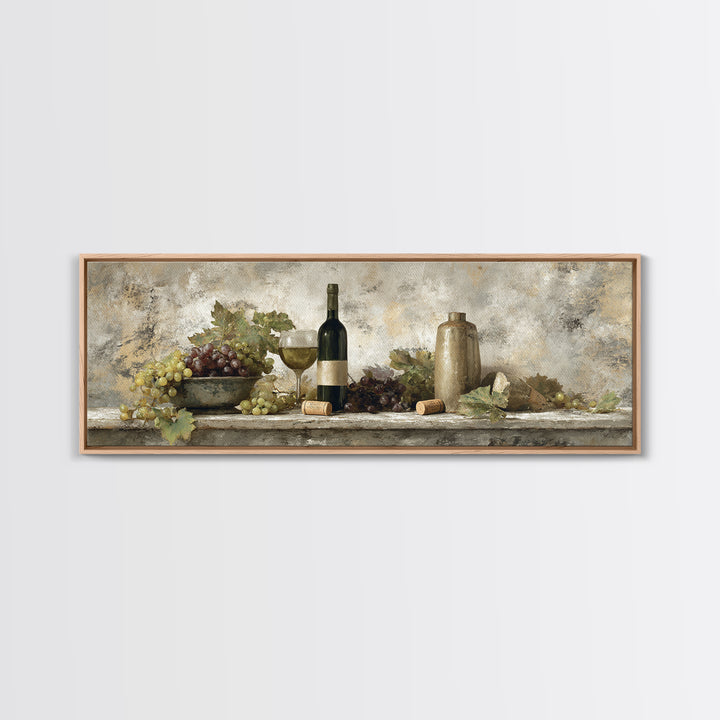 French Vineyard Hills Canvas Print, Winery Art, Textured Painting, Winery Decor, Fine Art, Vineyard, Oil Painting, Wall Hanging, WIN-3x1-48
